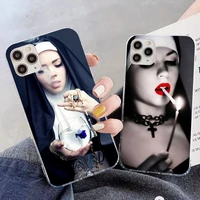 sister style nun sexy girl phone case for iphone 11 12 13 mini pro max 8 7 6 6s plus x 5 se 2020 xr xs case shell
