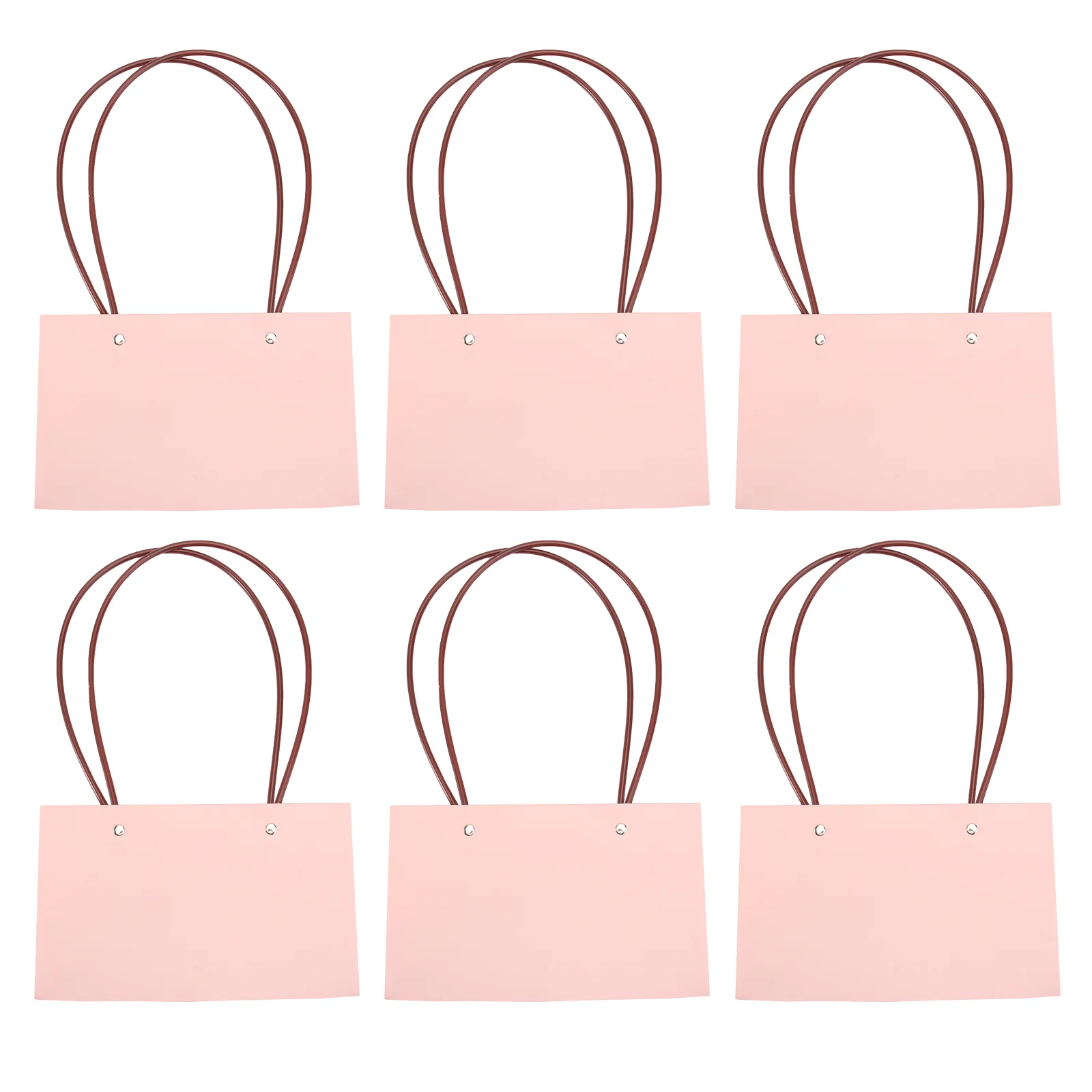 

6 Pcs Paper Bag Flower Kraft Handbag Paperboard Present Gift Bags Brown Hose Dinner Party Kids Tote