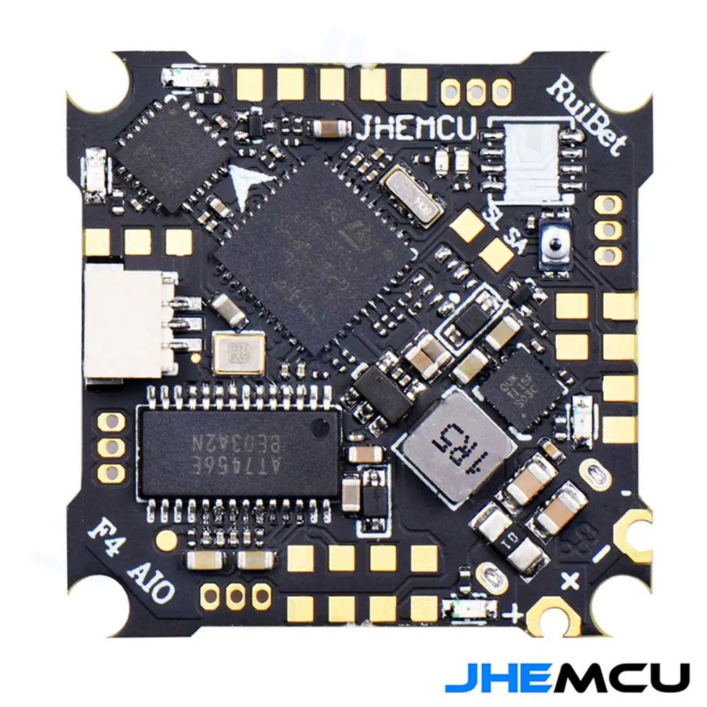 

JHEMCU RuiBet F4 AIO MPU600 F411 Flight Controller BLHELIS 12A 4in1 ESC 25.5X25.5mm For Fpv Tinywhoop RC Drones DIY Parts