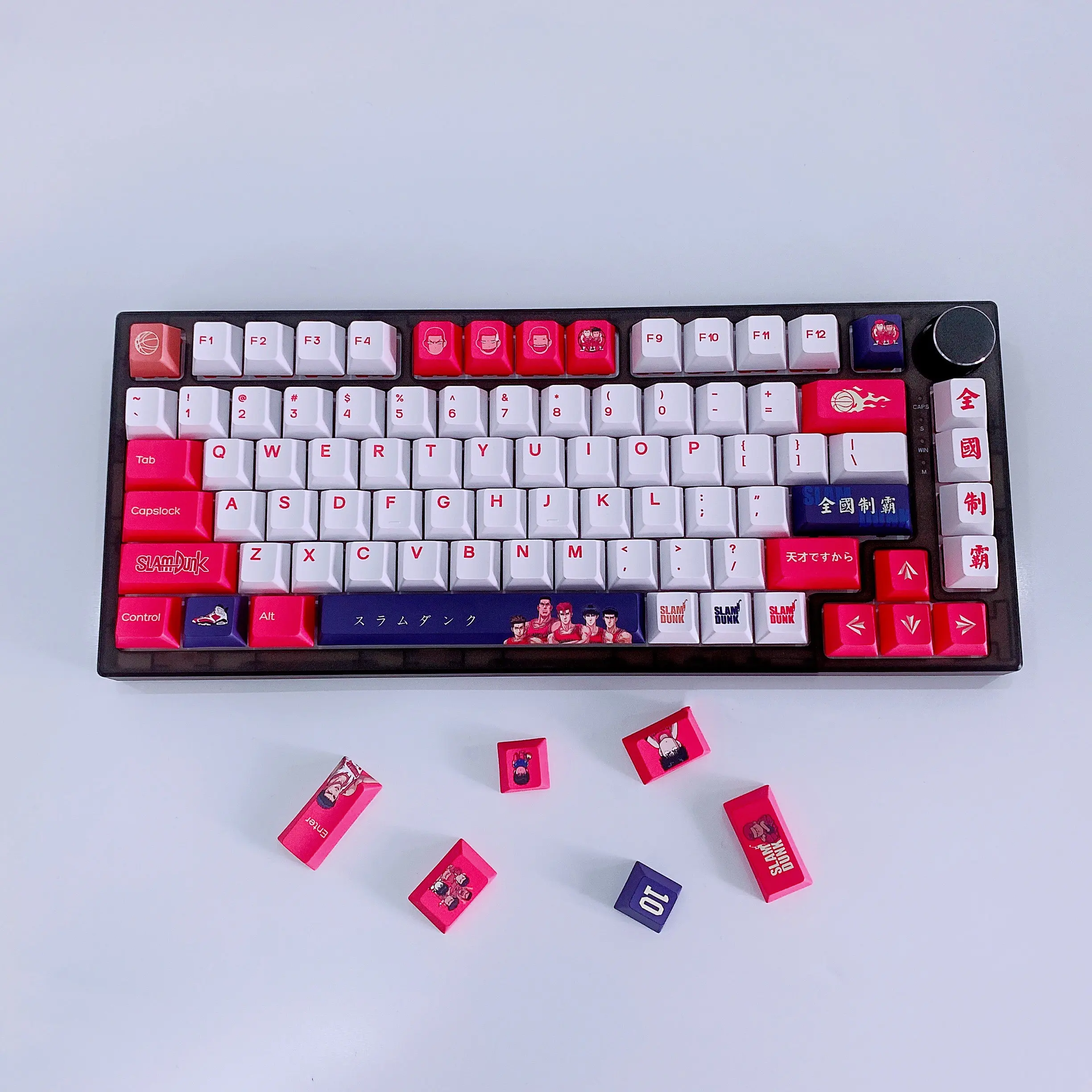 

134 Key Basketball Anime Theme PBT White Red Keycap Dye Sublimation Cherry Profile DYE-SUB With 6.25U Spacebar For MX Switch