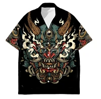 japanese tattoo tessffel samurai hawaiian mens shirt classic 3d printing large size shirts for men japan harajuku male camisa