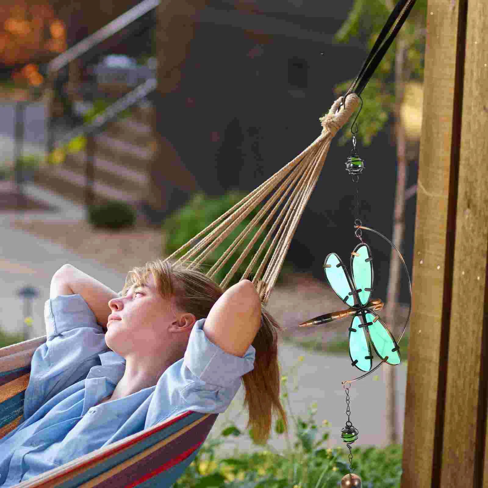 

Wind Chimes Dragonfly Chime Hummingbird Hanging Iron Bell Windchimes Outdoor Wall Gift Wrought Retro Memorial Ornament Windsock