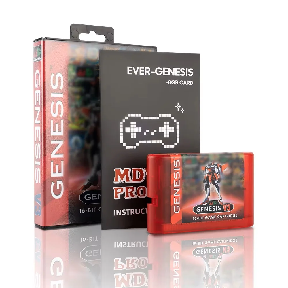 Игровая карта Flash Card MDv3 Pro 3000 в 1 MegaDrive Genesis с картой Micro SD на 8 ГБ для консоли SEGA, ностальгическая, бесплатная доставка (art.: 3920dafaa180e) - 3920dafaa180e