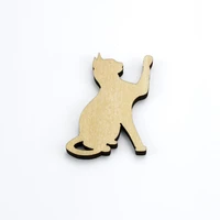 pet cat art modeling mascot laser cut christmas decorations silhouette blank unpainted 25 pieces wooden shape 04105