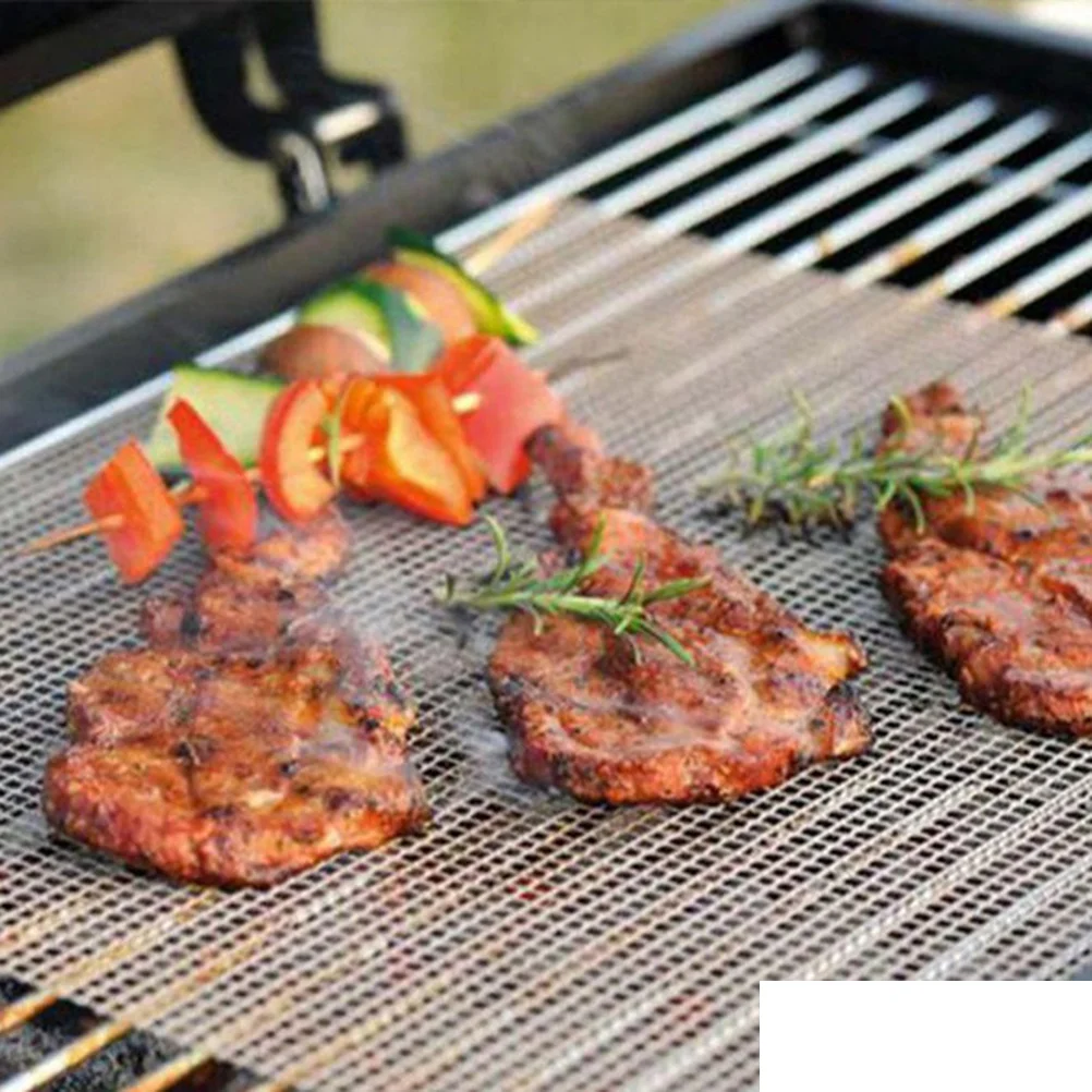 5 шт. коврик для гриля из ПТФЭ антипригарная сетка барбекю подушечки (черный)