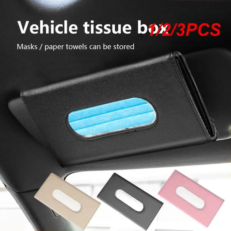 

1/2/3PCS Car Tissue Box Towel Sets Car Sun Visor Tissue Box Holder Auto Interior Storage Decoration for Car Accessories