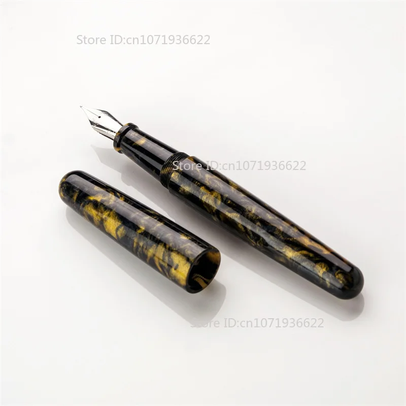 Фото Перьевая ручка Tangmoon C6 Blue Silver, ручка для каллиграфии из смолы премиум-класса, наконечник BOCK EF F для практики письма и подарков, офисные принадлежности №4