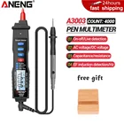 A3003 цифровой ручной мультиметр Профессиональный 4000 отсчетов умный измеритель с бесконтактным индикатором напряжения переменногопостоянного тока