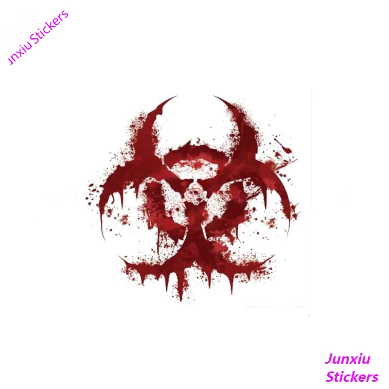 

WHITE BLOODY BIOHAZARD V2 Bloody Car Sticker Funny Bumper Window Trunk Motorcycle Cover Scratches 4x4 Off Road Decal KK11x11cm