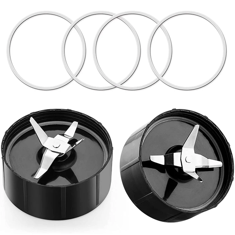 

Replacement Parts 2 Cross Blades & 4 Rubber Rings Food Processor Blade For 250W Magic MB1001 Blender Gasket Set