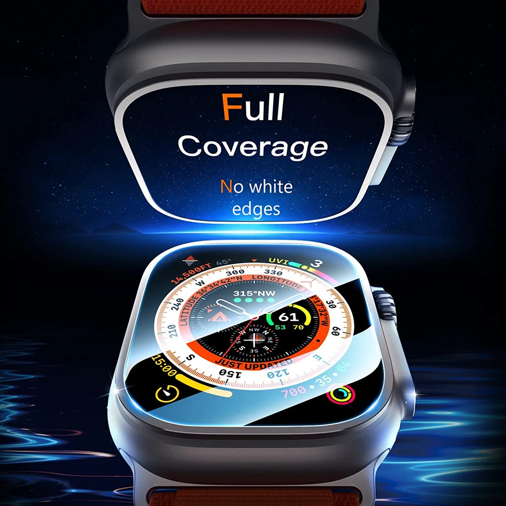 Фото Защита экрана для Apple Watch Ultra 49 мм, аксессуары, защита от царапин, водонепроницаемое закаленное стекло, HD Full Film iWatch Ultra 49 мм №4