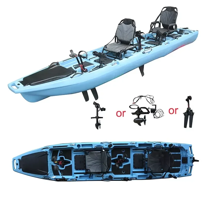 Фото Новый модульный педальный каяк Vicking Hull Design из HDPE, 3-секционный, двухместный, для туризма и рыбалки на озере, 14 футов, каноэ №2