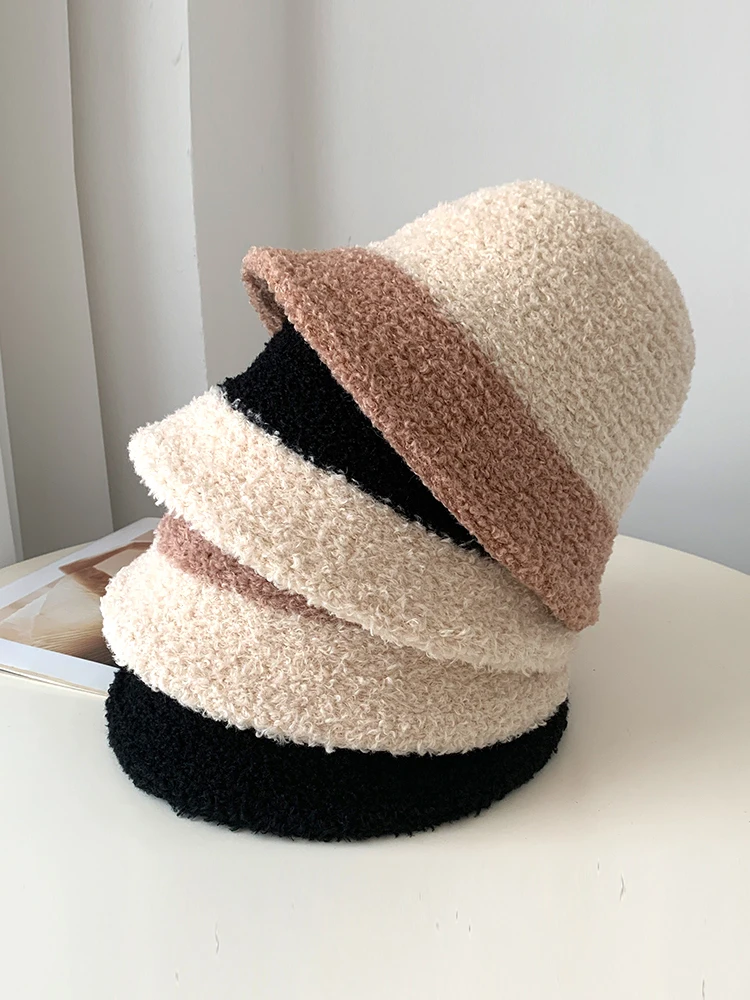 Плюшевый чепчик соответствующего цвета женская осенне-зимняя новинка уменьшает
