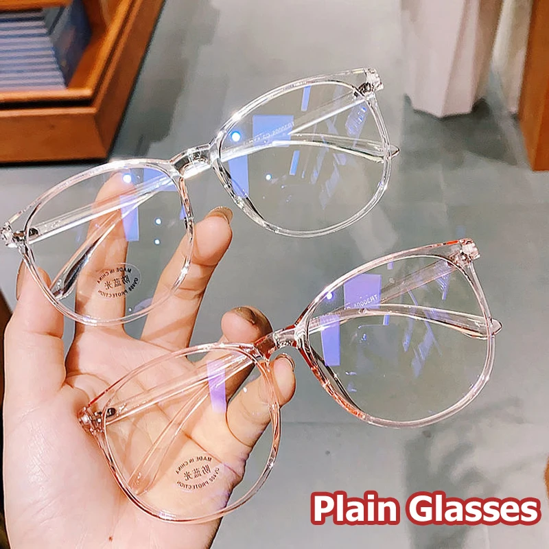 

Retro Transparent Frame Plain Glasses Ultralight Men Women Fashion Anti Blue Light Blocking Optical Spectacle Eyeglasses