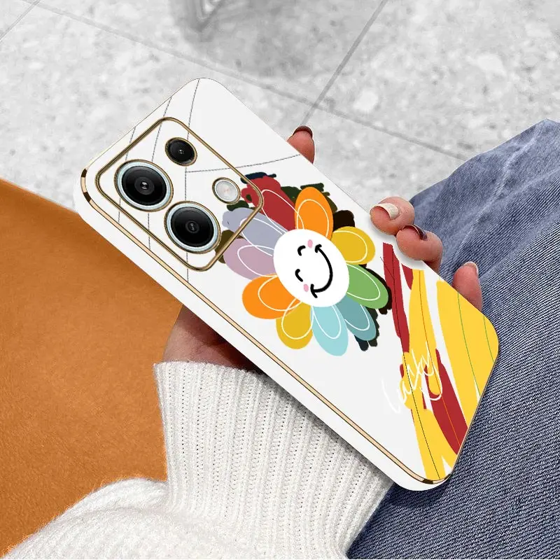 Чехол для телефона с браслетом N ote 13 Happy Flower Xiaomi Redmi Note 12 12S 12R 14Pro 12Pro 13R 13ProPlus 14 14Proplus