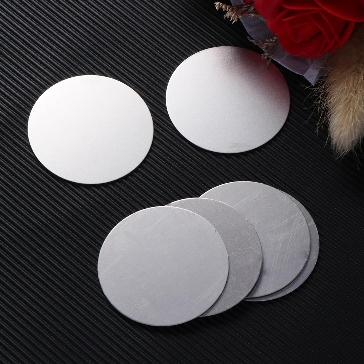 10 Pcs Vehicle Mount Stickers Round Metal Plate Phone Metal Plate Metal Phone Plate Magnetic Sticker