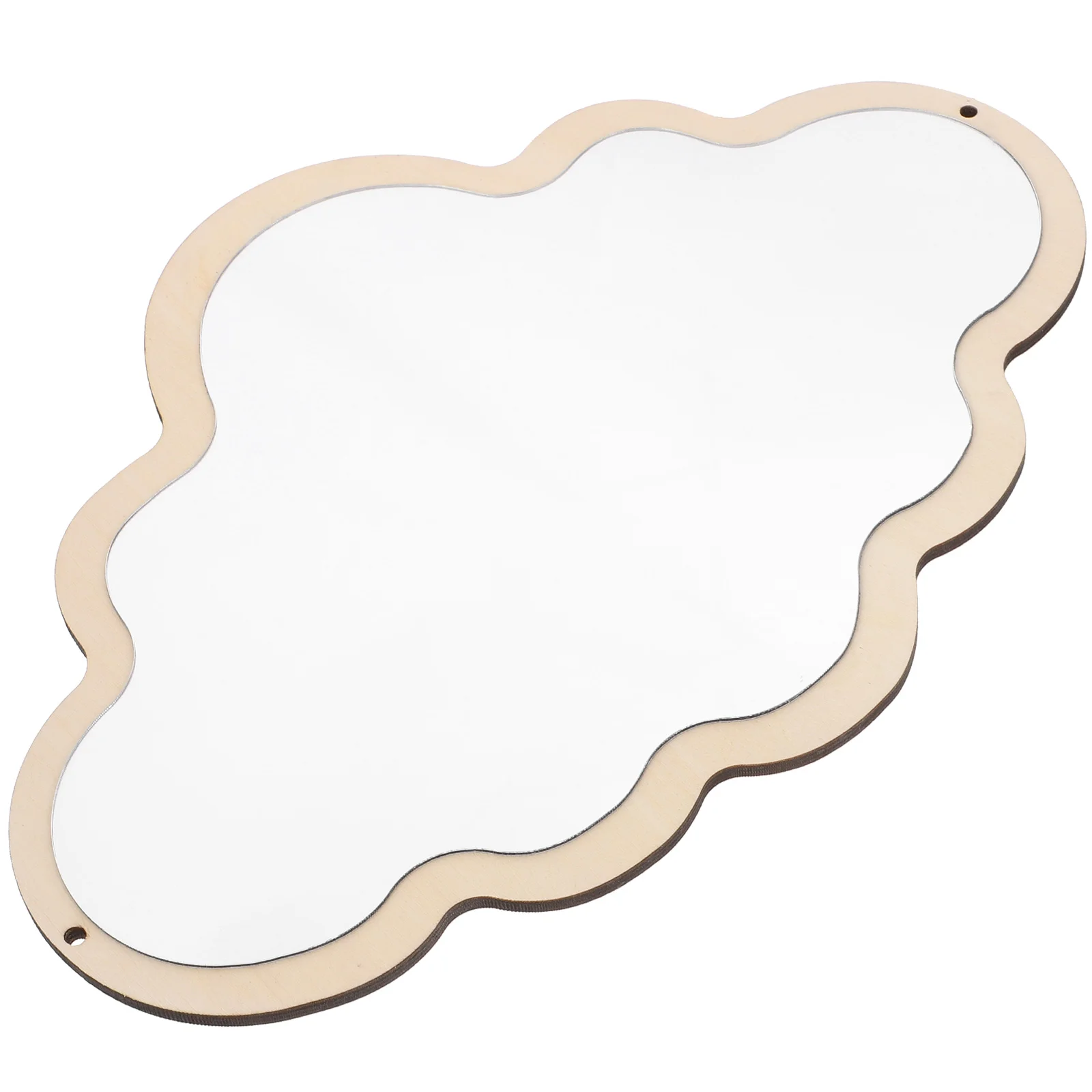 

Safety Mirror Nordic Decorative Mirror Cloud Shape Vanity Wood Frame Hanging Makeup Mirrors for Children Kids Room Home Decor