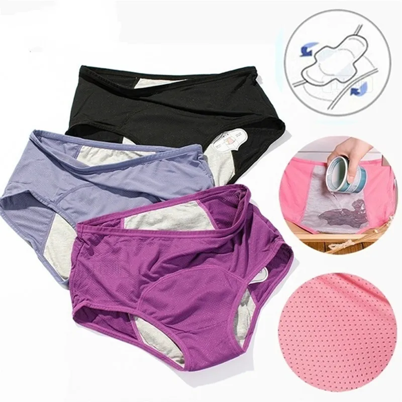 

Leak Proof Menstrual Panties Physiological Pants Women Underwear Period Cotton Waterproof Briefs Plus Size Female Lingerie