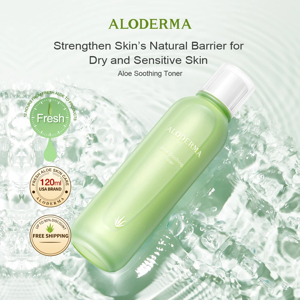 

Aloderma Aloe Soothing Toner for Sensitive Skin Gentle with Nourishing Botanicals, Non-Irritating 120ml