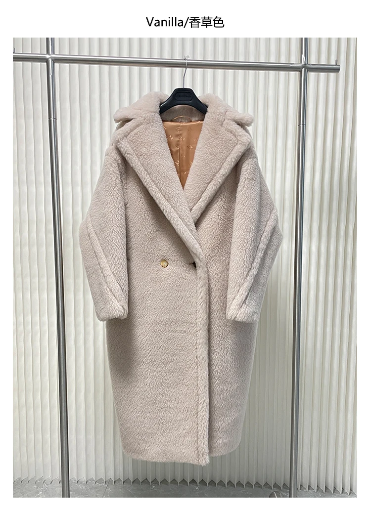 Women Coat Teddy Bear Fur Coat Female Alpaca Coat Women Wool Coat Loose Coats Winter Warm Thicken Coat Women Classic Red Coat