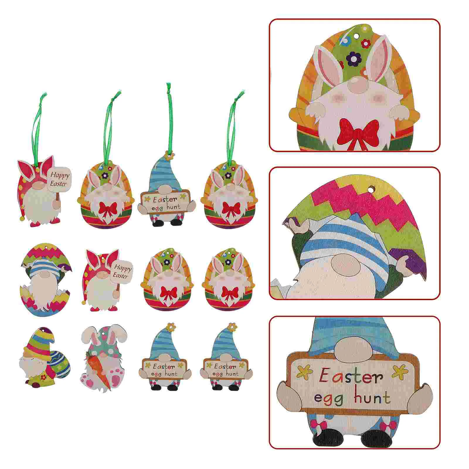 

Easter Ornaments Decorations Rabbit Embellishments Wooden Gnome Bunny Cutouts Tree Party Favors Craft Hanging