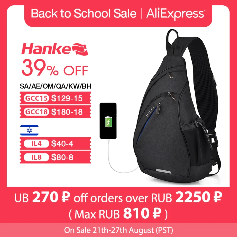 Mixi Men Sling Backpack One Shoulder Bag Boys Student School Bags University Work Travel Versatile 2020 Fashion New Design M5225