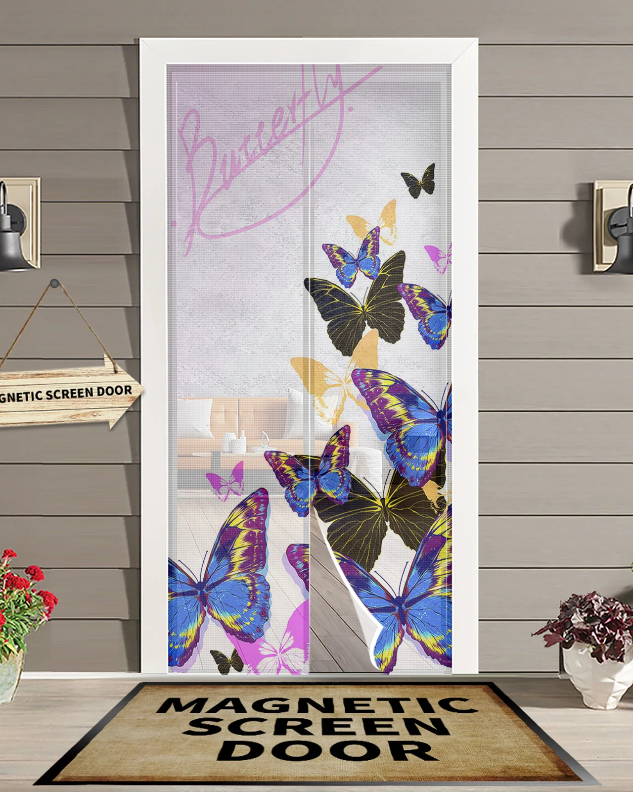 

Animal Colorful Butterfly Modern Magnetic Mosquito Door Curtain Anti Mosquito Insect Fly Bug Bedroom Door Curtain