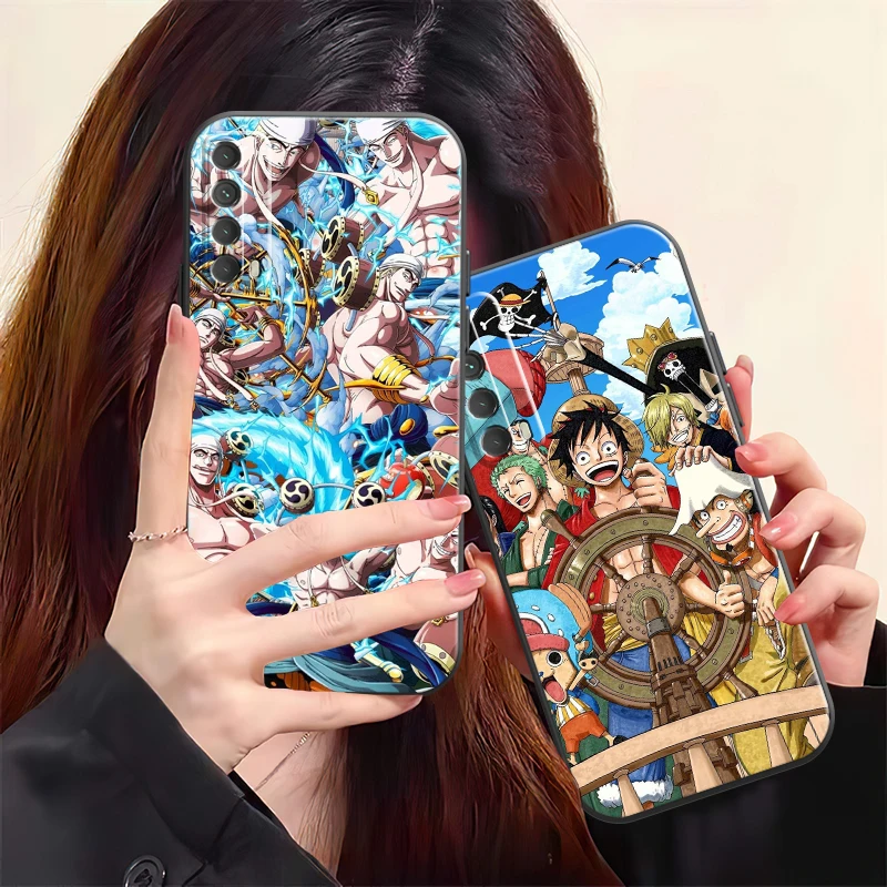 

Japan Anime One Piece Phone Case For Huawei Y7S Y9A Y6 2019 Y7P 2020 Y8S Y7 2019 Y9 2019 Soft Coque Back Black Silicone Cover