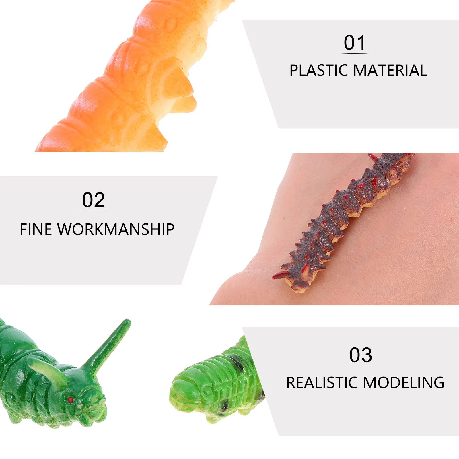 

12 Pcs Toys Assorted Bugs Scare Prank Fake Caterpillar Caterpillar Prank Toy Xmas Party Bag Filler