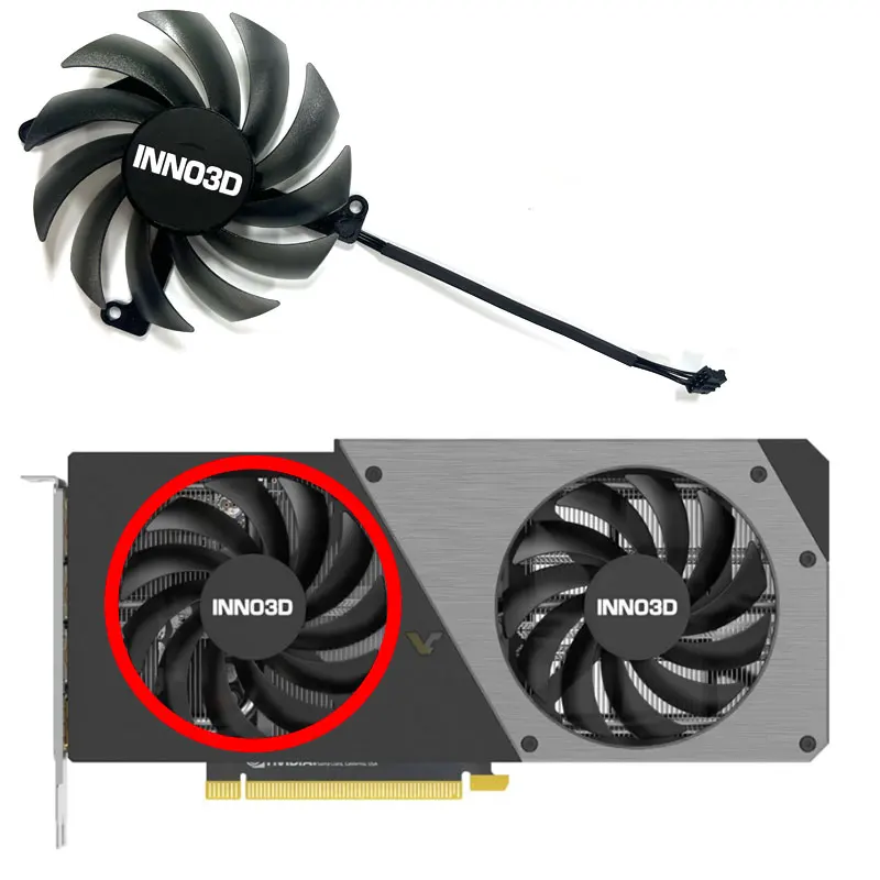 Новинка 85 мм для видеокарты INNO3D GeForce RTX4070 12 Гб двойной X2 OC сменный вентилятор