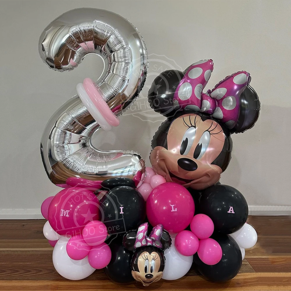 

31pcs/Set Disney Minnie Mouse Head Foil Balloons Kids Girls Cartoon Theme Birthday Party Decoration Baby Shower Air Globos Gifts