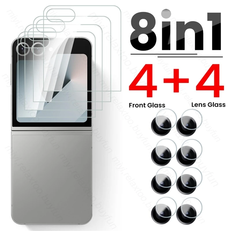 Защитное закаленное стекло 8 в 1 для Samsung Galaxy Z зеркальное защитное камеры ZFlip6 Flip 6 Z6