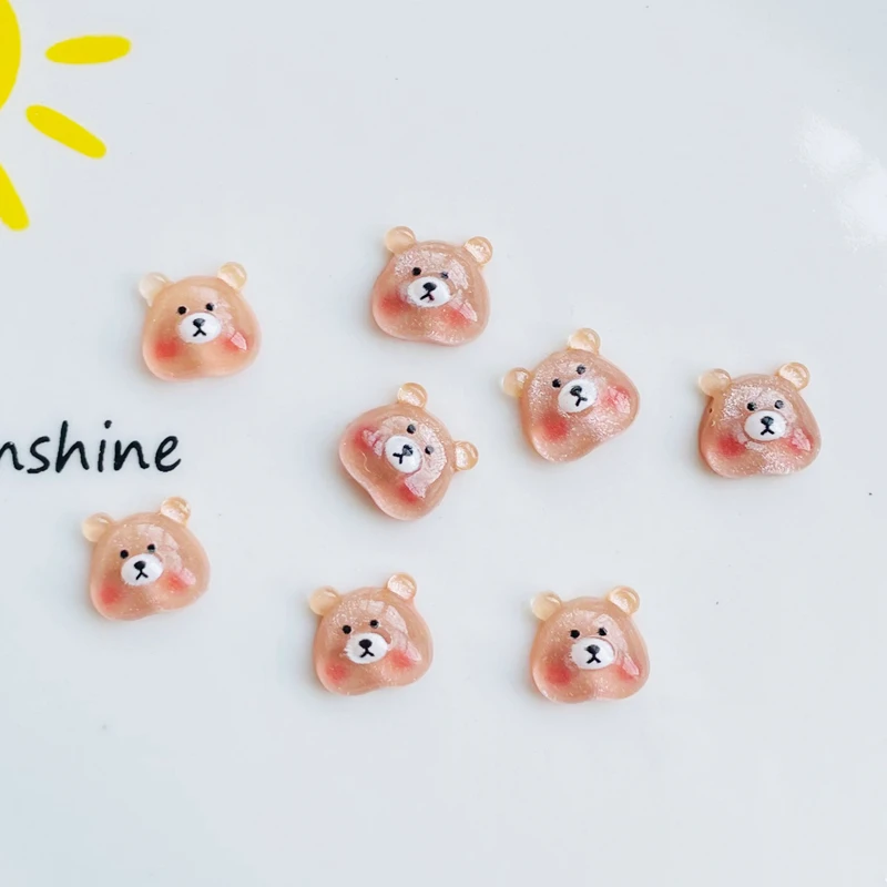 50 шт. новые милые мини кавайные Мультяшные Животные медведь с плоским основанием