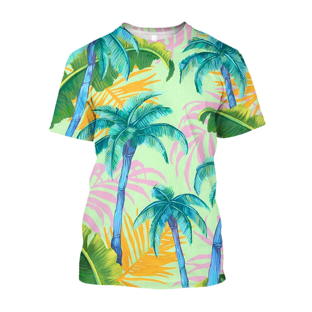 

Jumeast 3D Palm Tree Printed T-shirts Oversized Beach Hawaiian T Shirt Men Casual Loose Cottagecore Aesthetic Clothing T-shirty