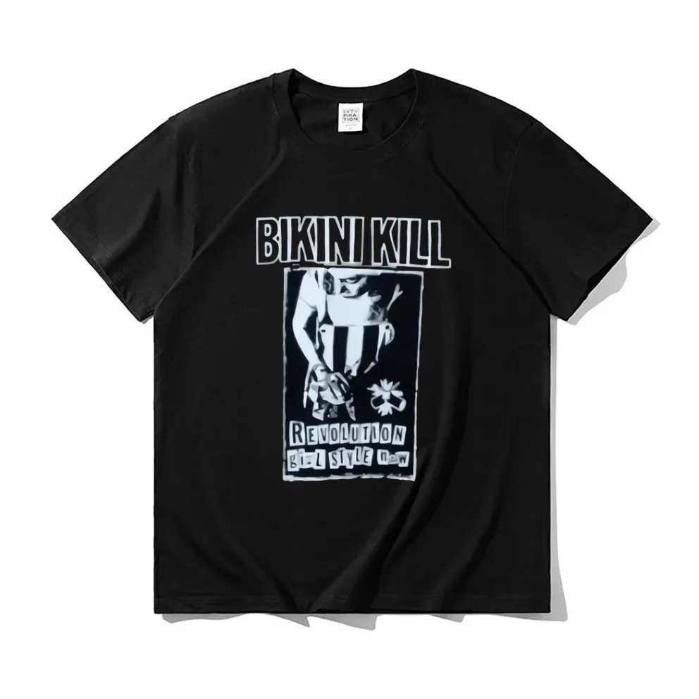

BIKINI KILL Punk Rock Riot Grrrl Feminist Graphic Print T-shirt Men Women Fashion Black Tshirt Short Sleeve Pure Cotton Tops Tee