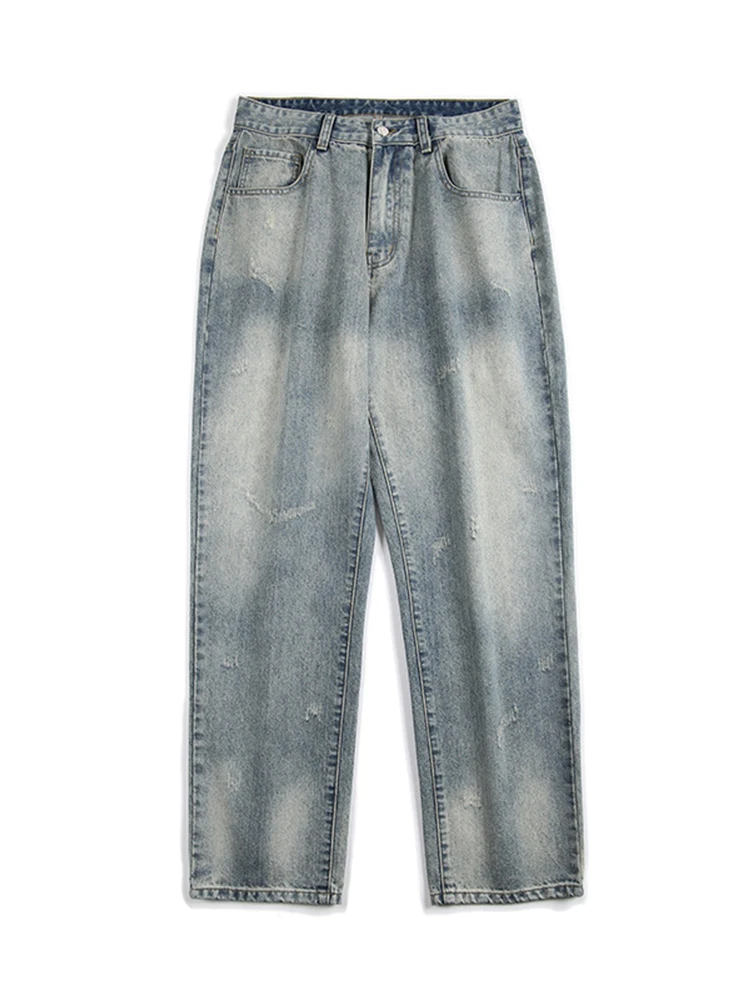 European and American Men's Four Seasons Y2K MEN Jeans Hip Hop Loose Straight Wide Leg Trousers Fashion Streetwear Ins Hot Sale