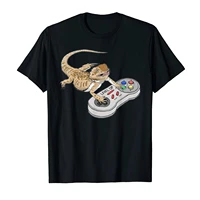 bearded dragon playing video game funny reptiles gamers mens t shirt summer cotton short sleeve o neck unisex t shirt new s 3xl