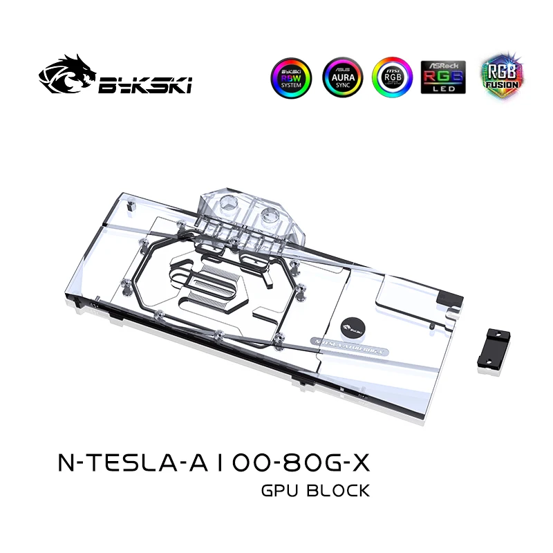 

Bykski Water Block for NVIDIA TESLA A100 80GB GPU Video Card / Copper Cooling Radiator RGB SYNC / N-TESLA-A100-80G-X