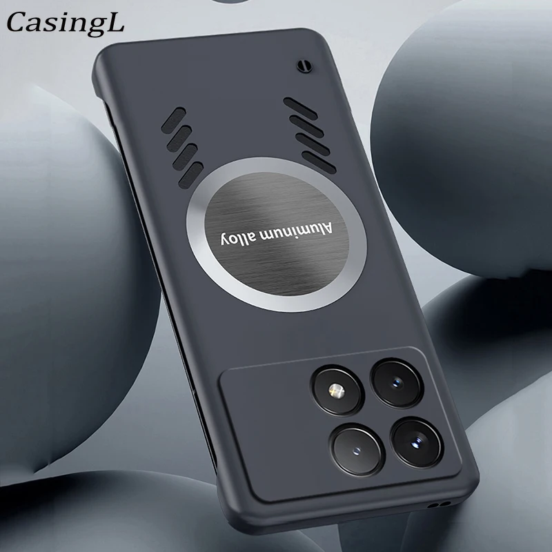 Чехол для телефона Xiaomi POCO X6 Pro 5G автомобильный Магнитный всасывающий безрамный