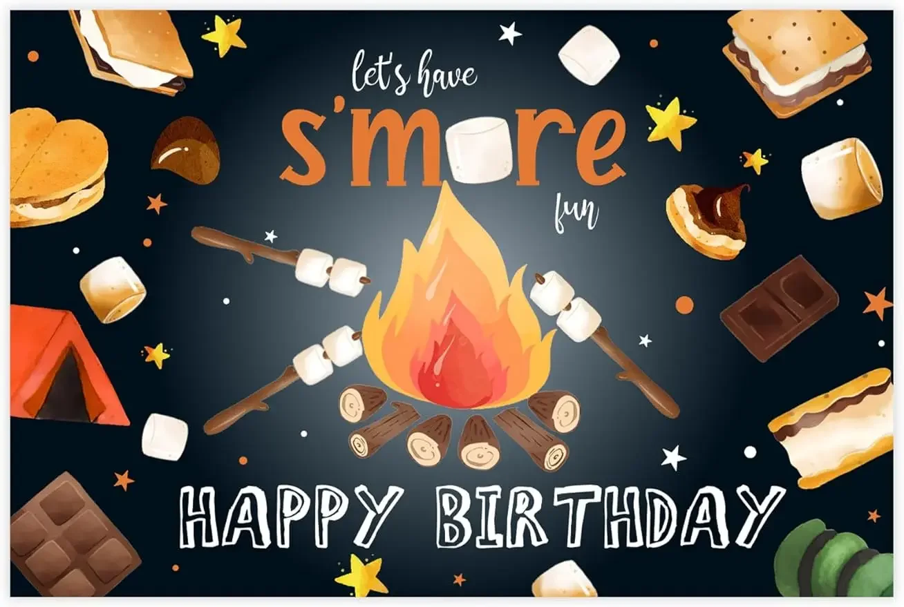 

Интерьер интерьера «Давайте повеселиться», более веселый фон для дня рождения, кемпинг, товары для дня рождения