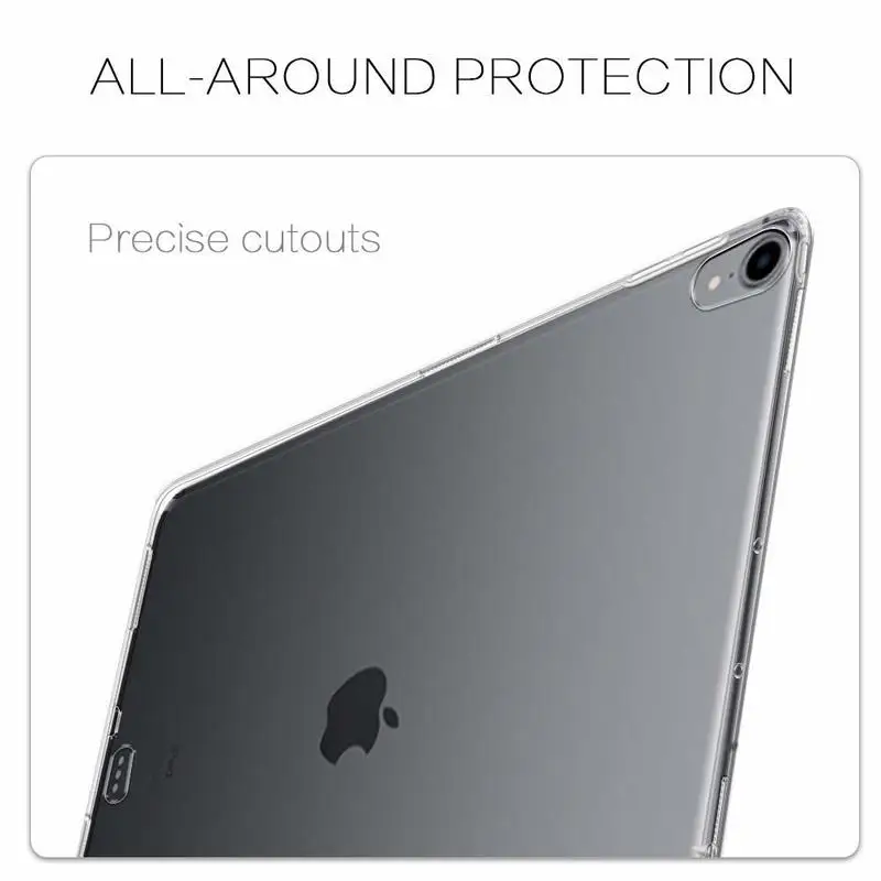 Чехол для iPad Pro 12,9 2015 2017 360 полный защитный силиконовый чехол для iPad 12,9 2018 Ясно Тонкий силиконовый чехол A1876 A1895 (art.: e8d513e7e9) - e8d513e7e9
