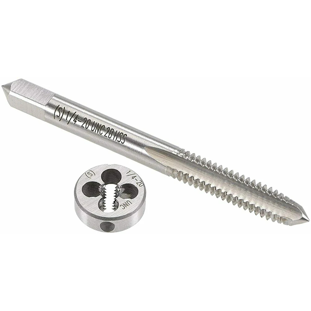 

1pc 1/4"-20UNC Machine Thread Tap & Die Set Round Handle Square End Right Hand Thread Hand Tools For Making Or Restoring Men