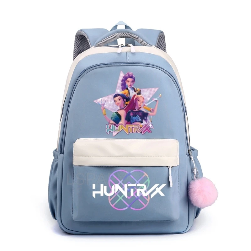 Фото KPop Demon Hunters школьные сумки для девочек-подростков большой вместительный уличный дорожный рюкзак многофункциональный студенческий рюкзак с героями мультфильмов №5