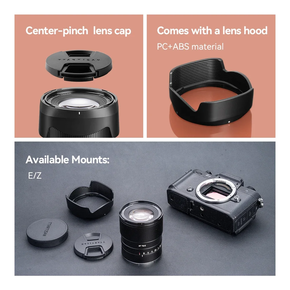 TTArtisan 75 мм F2 Автофокус полная Рамка беззеркальная камера объектив E Z крепление