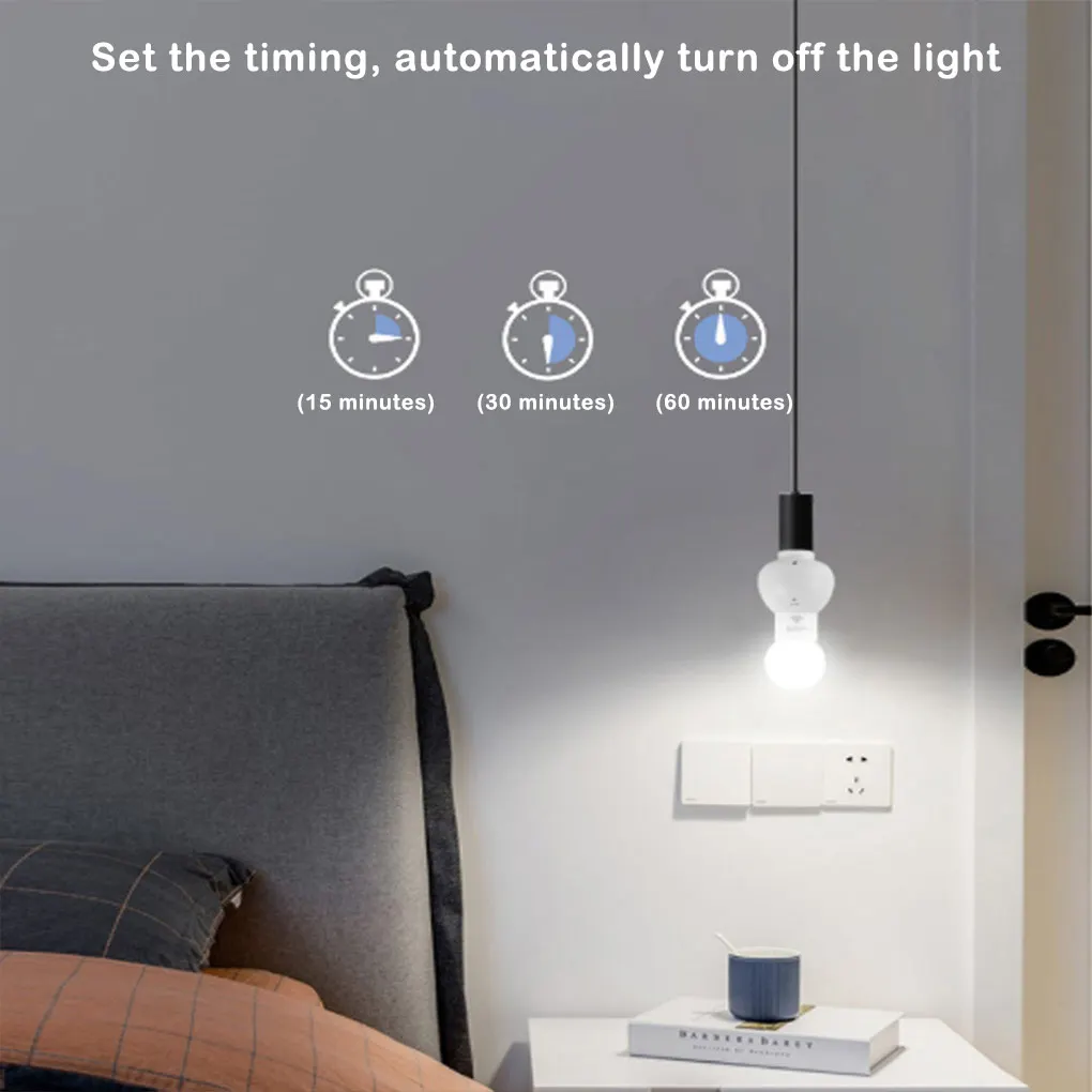 

Plastic Wireless Lamp Base Remote Control Antiflaming E27 Interface Heats-resistant Holder Switch Socket Lighting Part