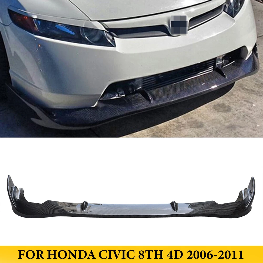 

For Honda CIVIC 8TH 4D 2006-2011 Carbon Fiber Front Lip Bumper Spoiler Car Styling