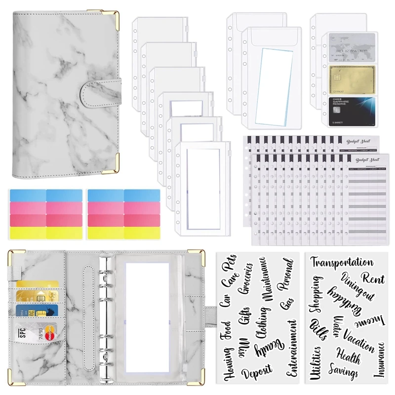 

45Pc Budget Binder With Cash Envelopes,Budget Planner For Saving Money, For Budgeting,Money Saving Binder