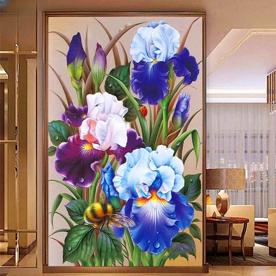 

5D алмазная живопись, пчела, красочный цветок, сделай сам, вышивка крестиком, мозаика, Набор для вышивки, домашний декор, подарок