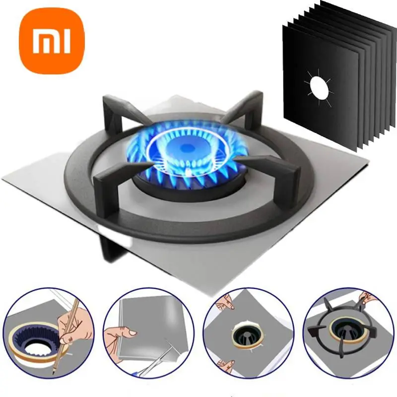 

Xiaomi 4 шт. протектор для газовой плиты, многоразовый чехол для газовой плиты, чехол для горелки, кухонный коврик, протектор для варочной панели, подкладка для чистки, крышка для кухни