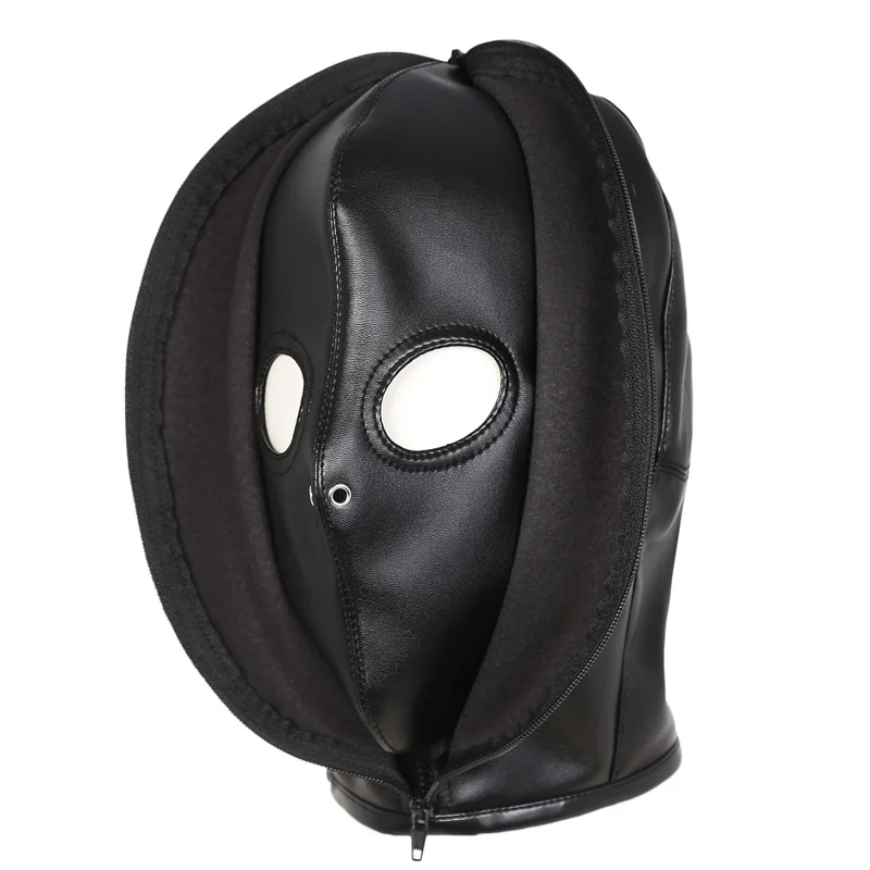 

Модные смешные двухслойные кожаные мужские маски для головы унисекс пикантная искусственная кожа на молнии чехол для Лица Карнавальные аксессуары для игр костюм для бара и Косплея